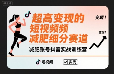 超高变现的短视频减肥细分赛道，减肥账号抖音实战训练营-鲸鱼网